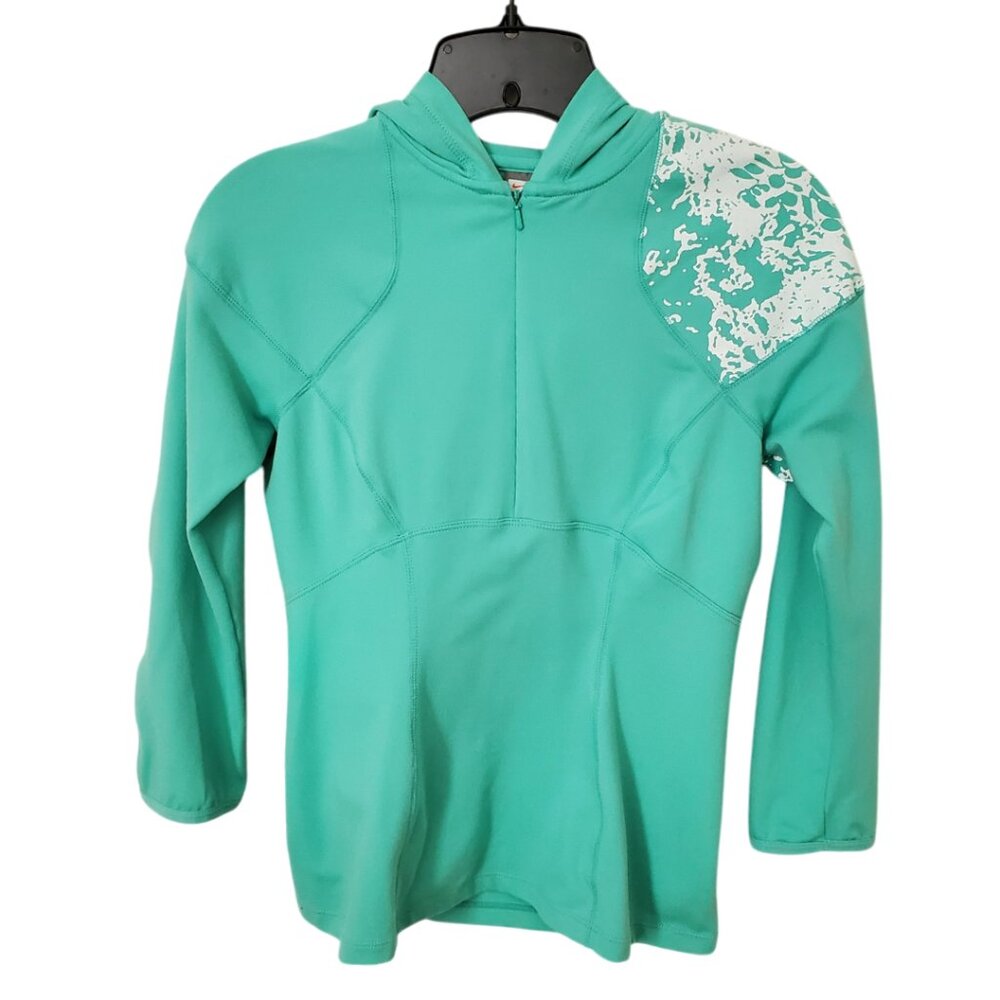 Nike Women's Fit Dry 1/2 Zip Hooded Pullover Top | Like New | XS | Seagreen